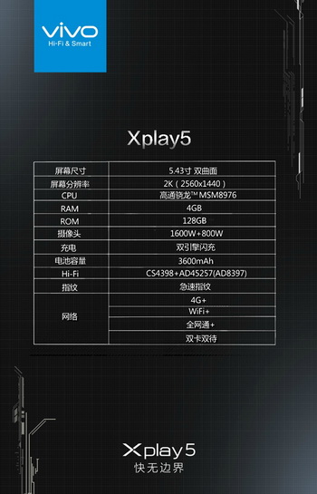 一台能买2台小米手机5，Vivo公布第一款国内曲屏Xplay 5手机上
