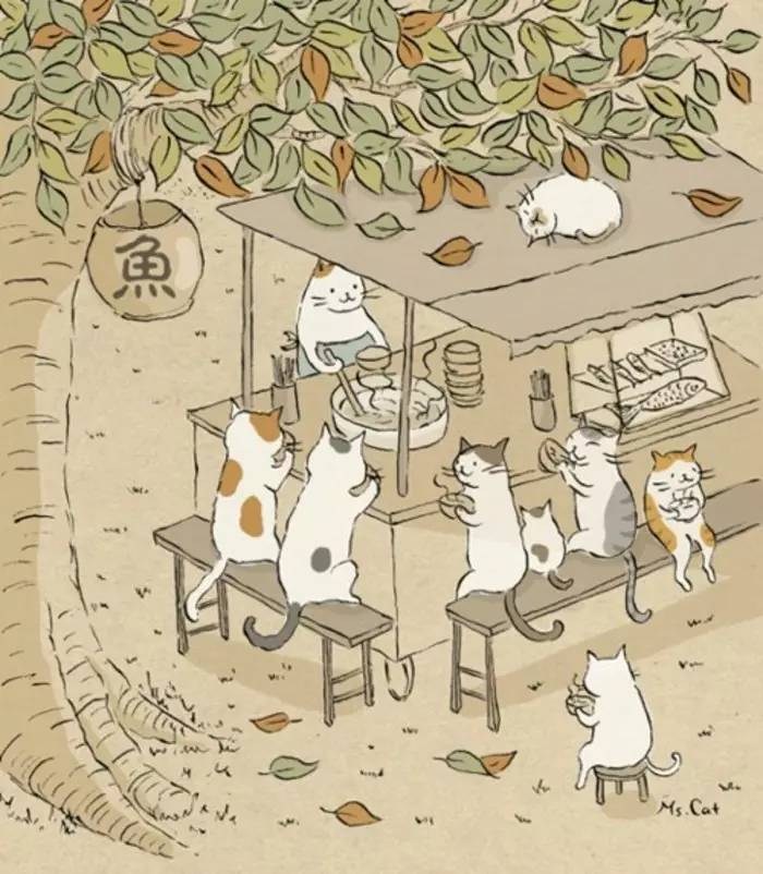 鉴赏丨萌翻千万人的猫咪插画！
