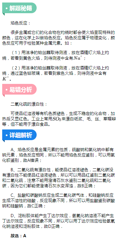 高中化学：揭秘常见物质的检验