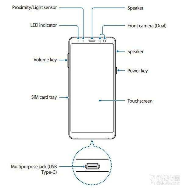 三星A8/A8 外型完全曝出 中档全面屏手机