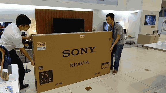 4万元一台，索尼75寸4K电视开箱