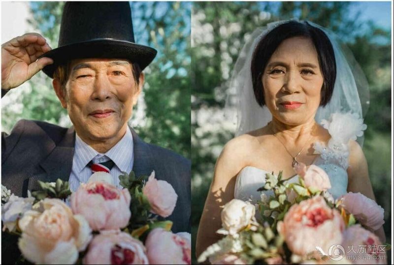 六旬退休老夫妇的校园婚纱照，无数人已看哭！