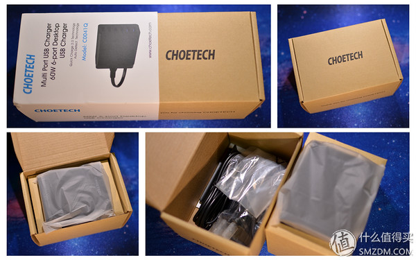 Choetech 6口 QC2.0 60W、Anker 6口60W桌面充电器开箱和对比评测