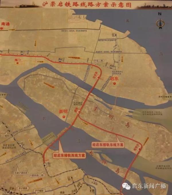 沪崇启铁路规划：联接上海浦东、长兴岛、崇明岛和江苏启东