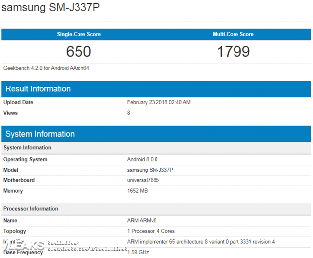 Galaxy J 系列产品中档新手机亮相GeekBench 包含J3 J4 J6 J8