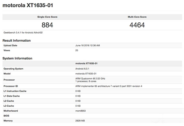 想到Moto Z Play曝出 驍龍625 3GB運行內(nèi)存