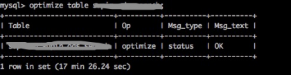 Mysql删除数据后，磁盘空间未释放的解决办法
