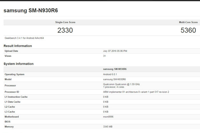 Galaxy Note7或仍有驍龍?zhí)幚砥骱虴xynos二種CPU版本號(hào)，配用4gB運(yùn)行內(nèi)存