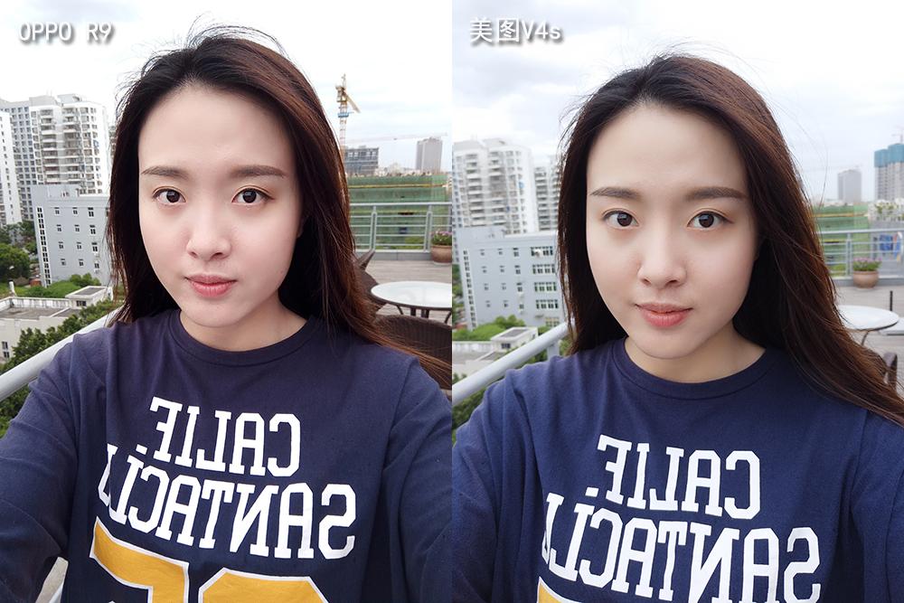 一个软妹纸而言说美图照片V4s与OPPO R9谁的自拍照实际效果更强！