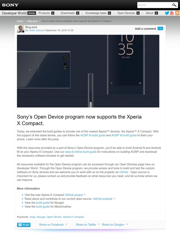 sonyXperia X Compact添加开源系统方案