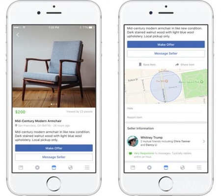 Facebook将推“市场”功能:用户可相互买卖东西
