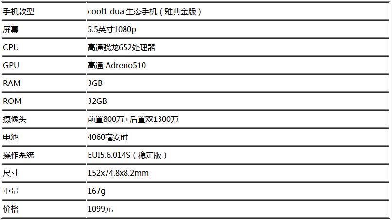典雅金cool1 dual生態(tài)手機上手 堪稱最強千元旗艦