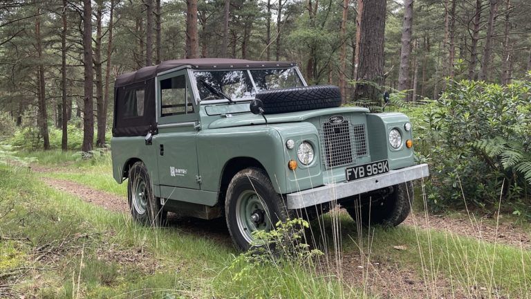 The classic Land Rover has been converted into an electric car with a ...