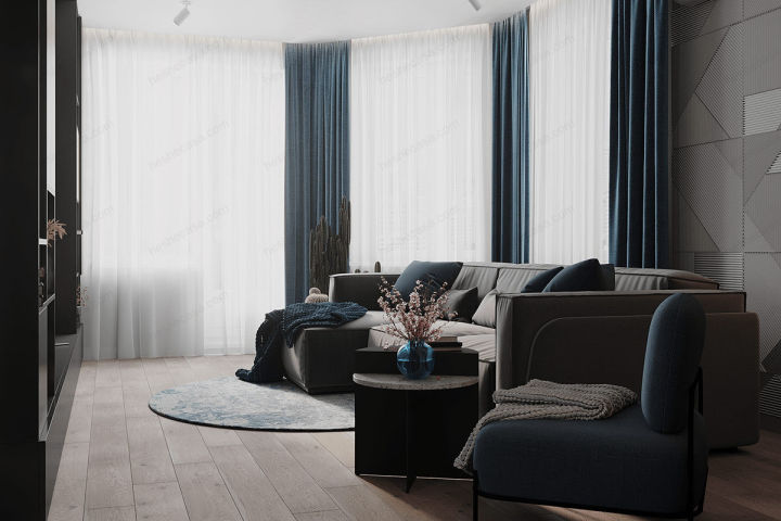 家居设计｜如何平衡灰色和深蓝色的内饰？