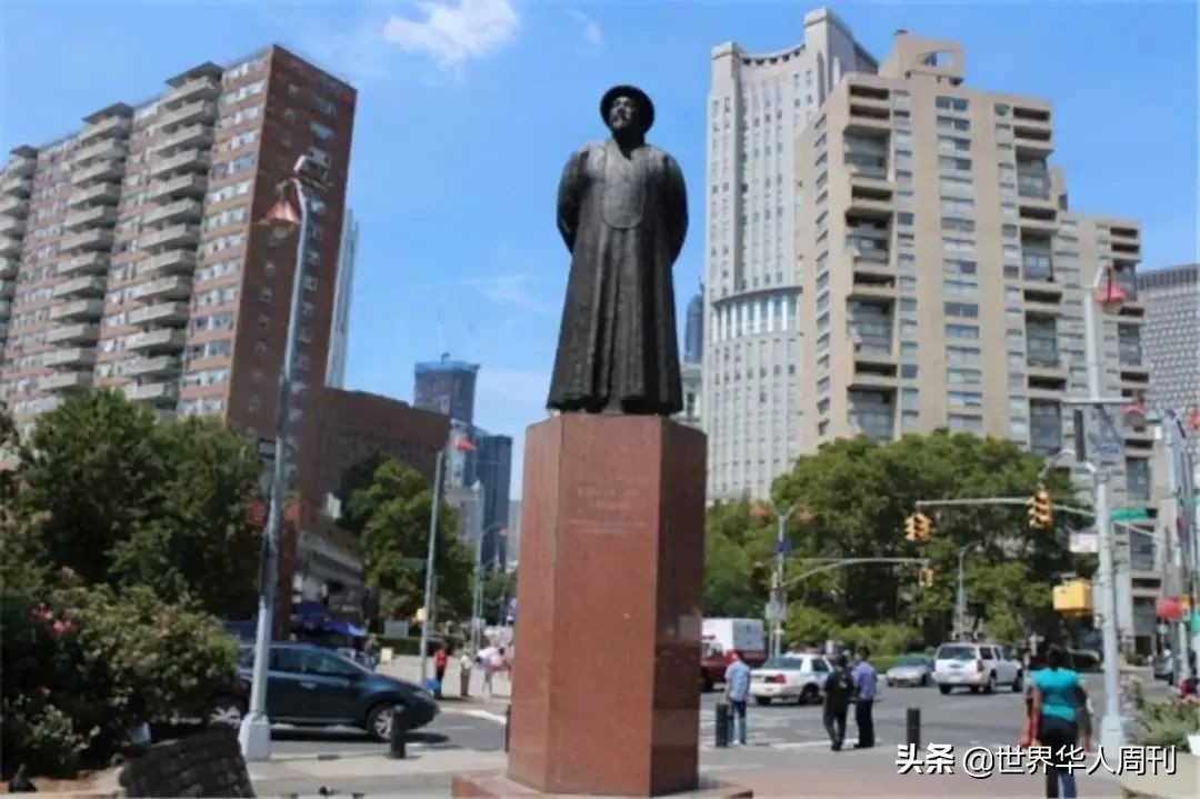 寸土寸金的纽约广场上，为何竖立着一座中国人的雕像