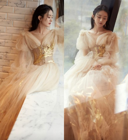 It is to wear homebred ceremonial robe or dress likewise, jin Jing is sexy and lovely, zhang Xiaofei is elegant, zhao Li Yingyan presses full-court