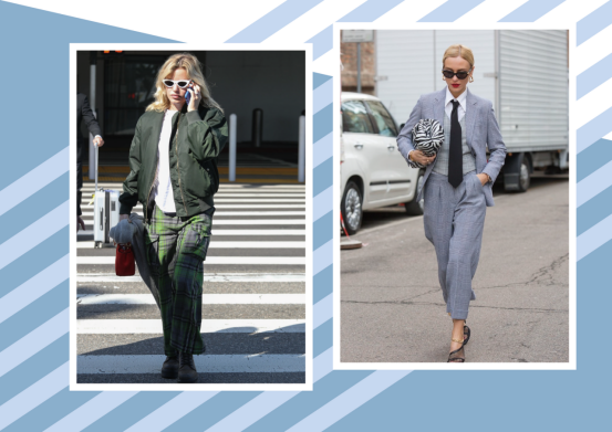 复古风今年强势来袭，款式百搭的格纹裤“卷土