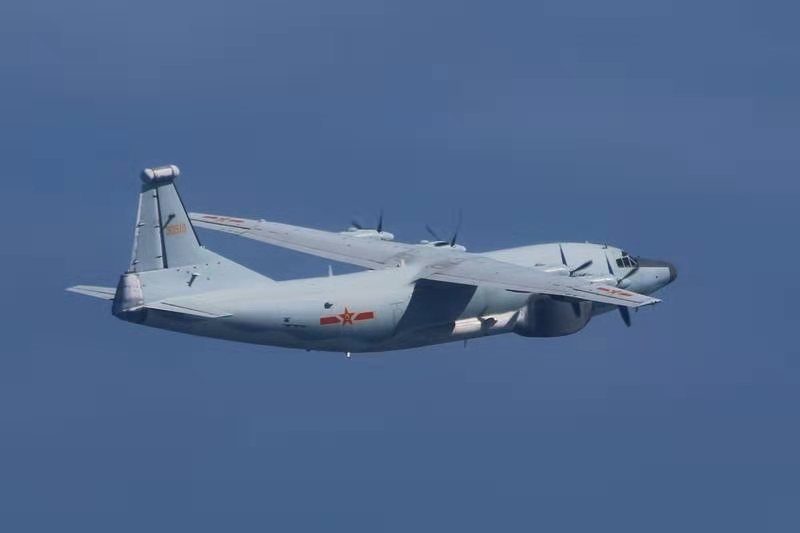 台媒：解放軍軍機今天再入台灣西南空域，美軍機也在周邊