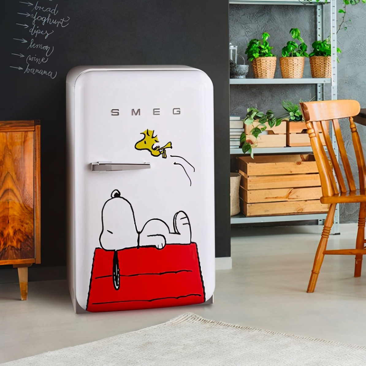 snoopy smeg fridge