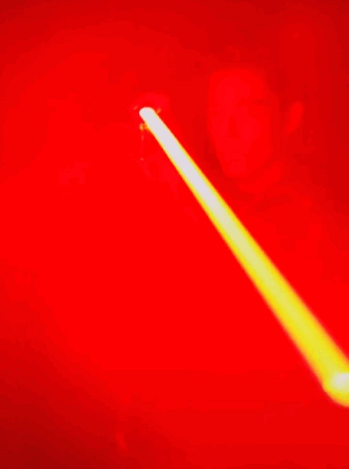 The video of Xiao Zhan's lightsaber dressing up, he laughs when he