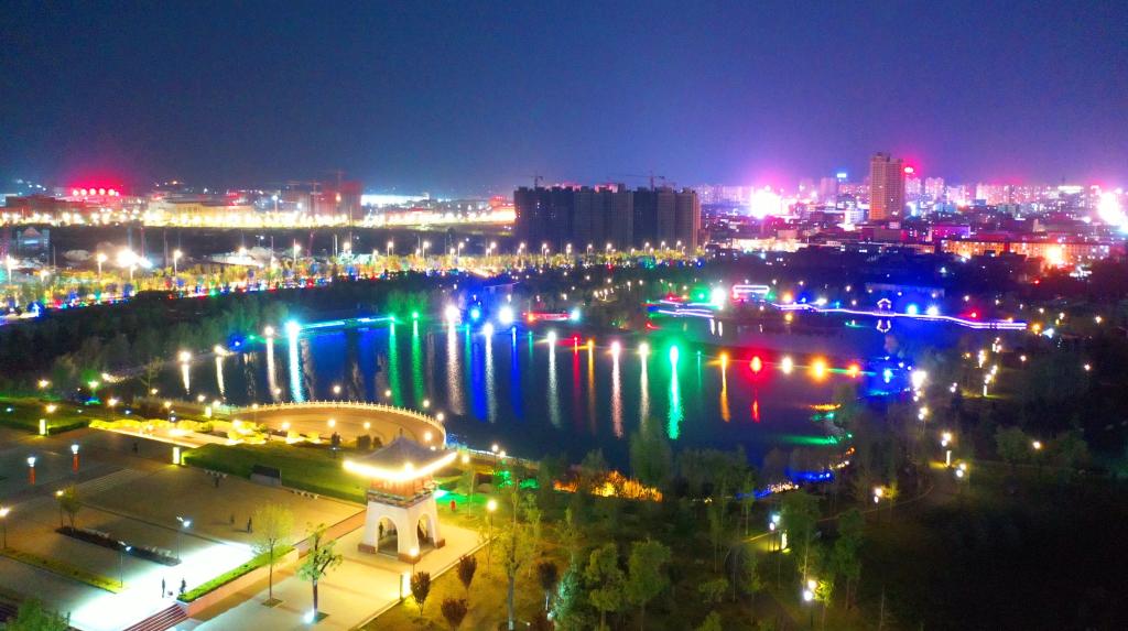 夜晚的合陽九龍公園你見過嗎