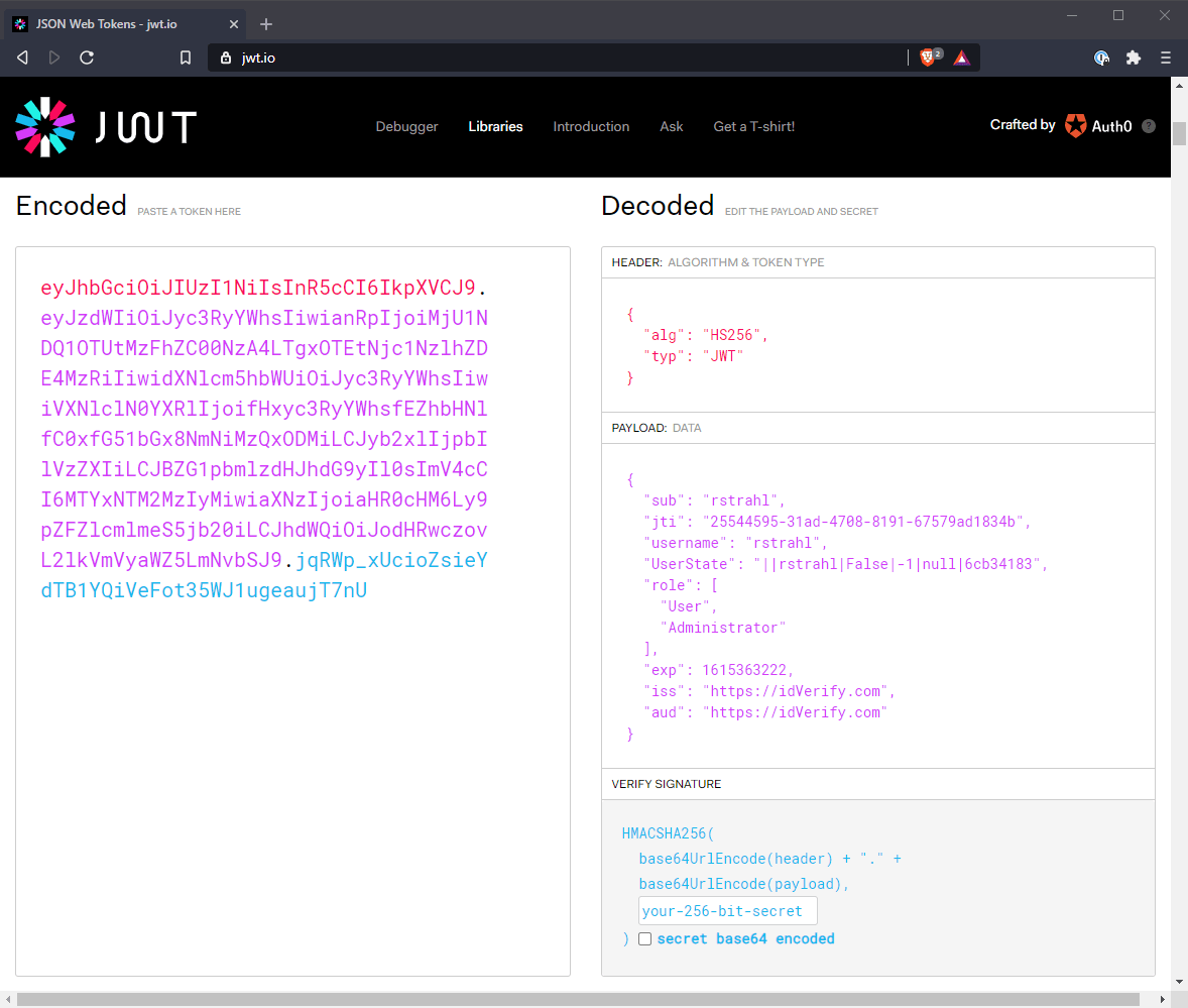 ASP.NET Core 基于角色的 JWT 令牌