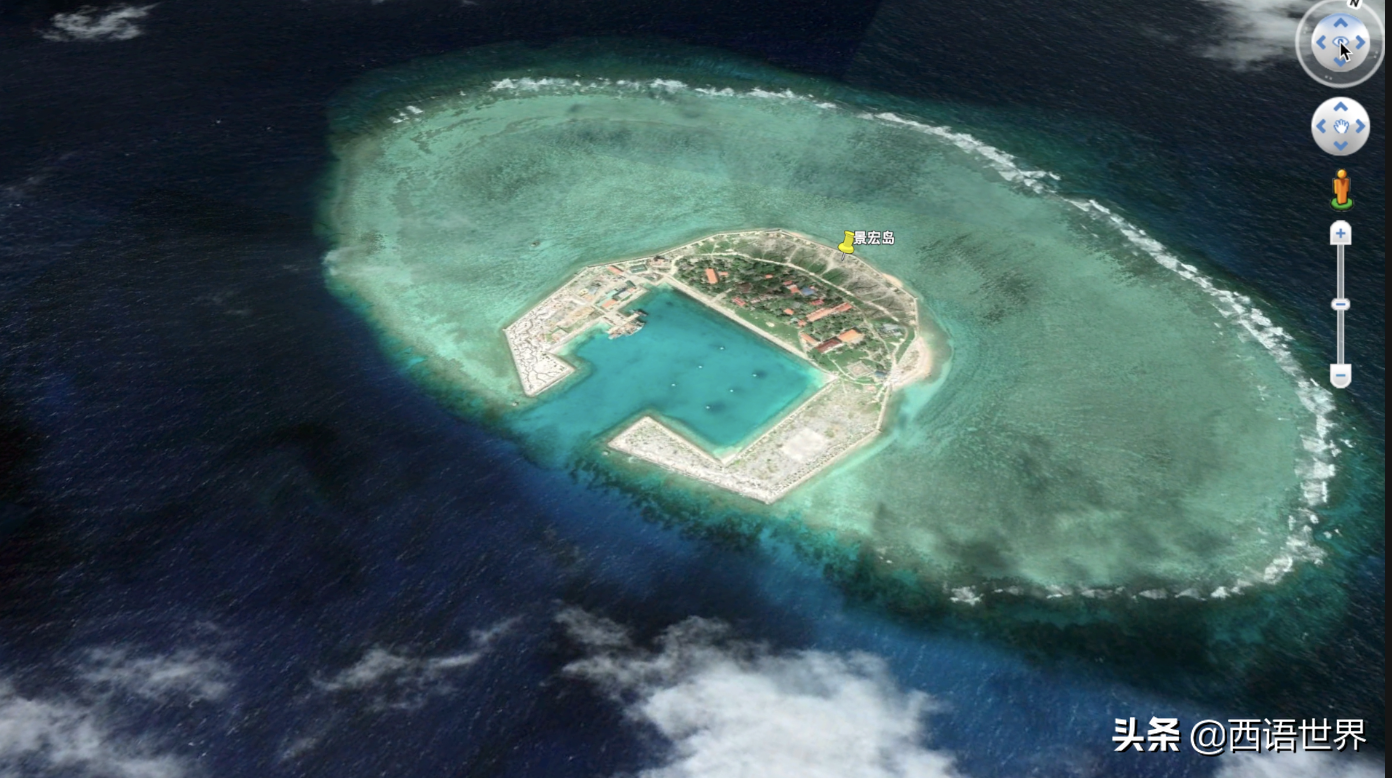 南海景宏岛：距金兰湾600公里，是九章群礁中最大的自然岛屿