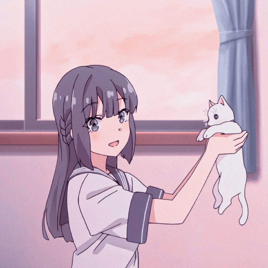 青春猪头 牧之原翔子和梓川枫 比猫都可爱的女孩 动漫头像 资讯咖