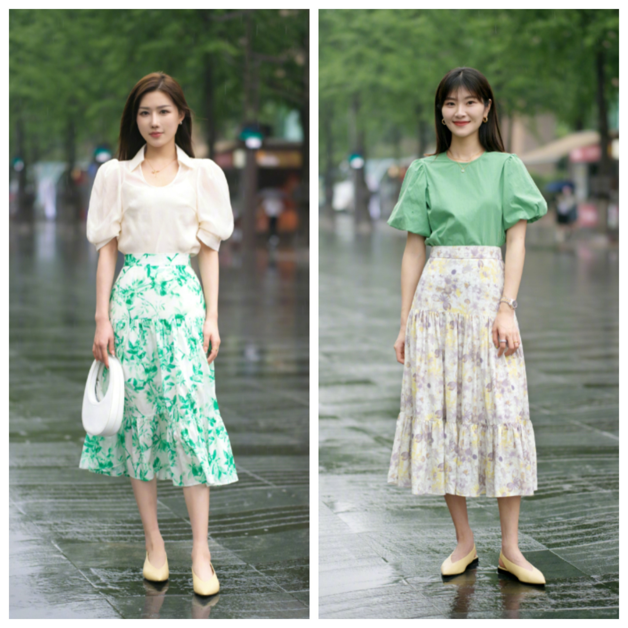 杭州女生有多会穿？看素人街拍就知道，这19套“半裙”穿搭太美了