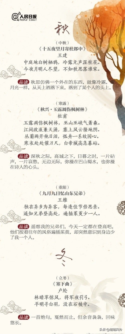《人民日报》整理28首节气节日诗，带你领略古诗里字、画、韵之美-第7张图片-非凡网