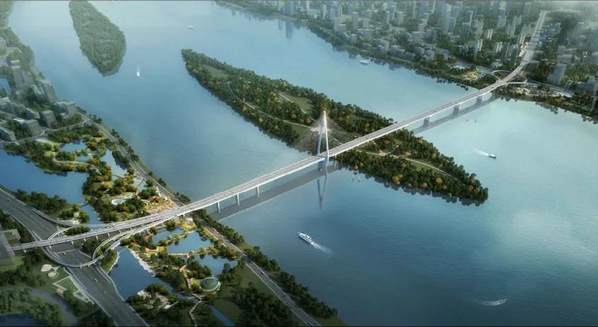湖北造！湘江跨度最大的独塔斜拉桥开工
