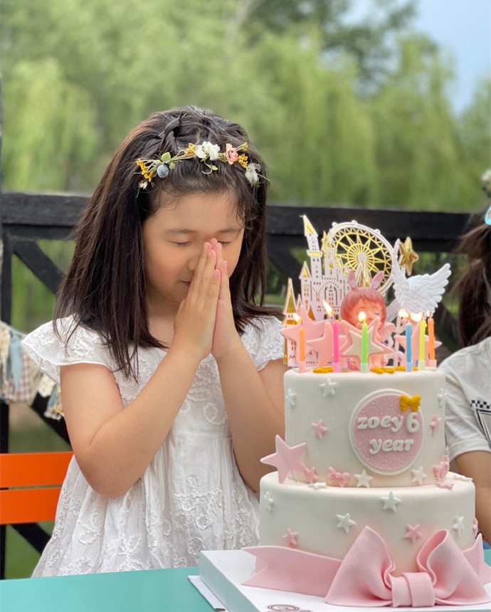 张亮女儿真会打扮，6岁生日穿公主裙出镜好甜，模样酷似哥哥天天