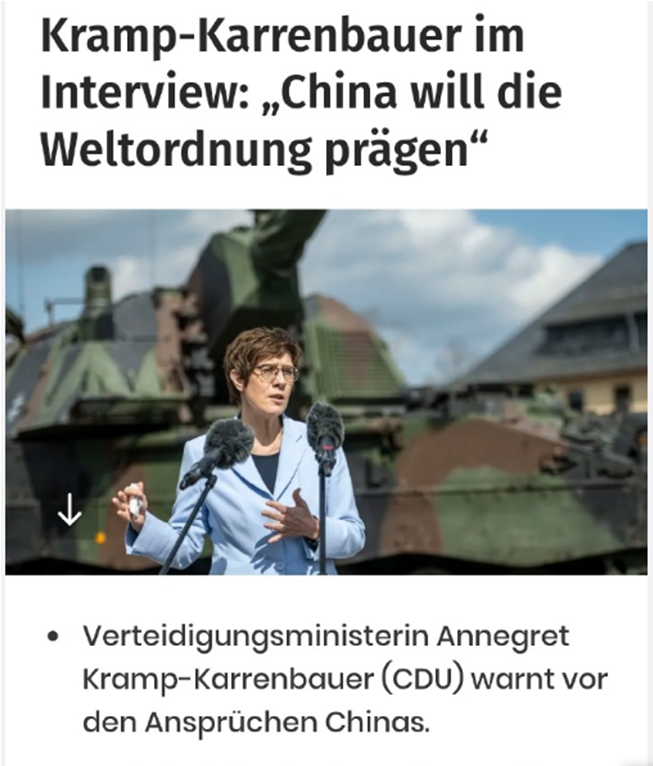 我们可以但中国不行！“小默克尔”疾呼：面对中国西方不能当弱者