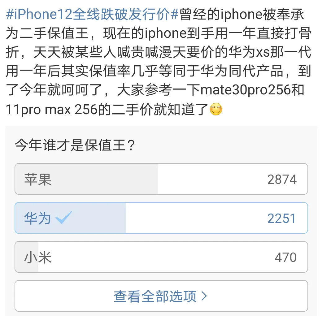 2020年了,还有人认为苹果手机最保值?醒醒吧,该易主了