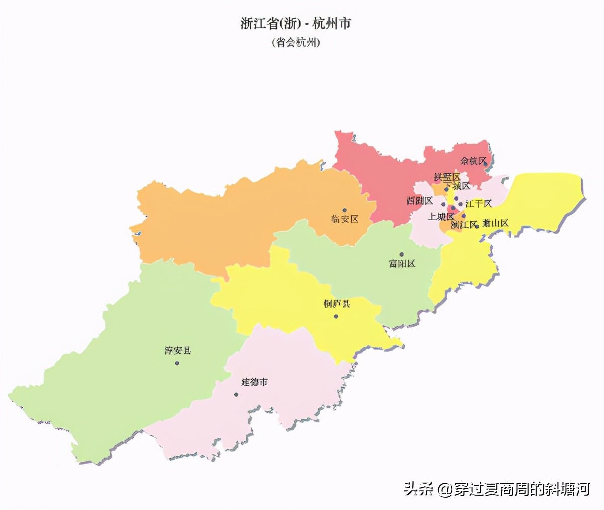 杭州市区区域划分地图图片