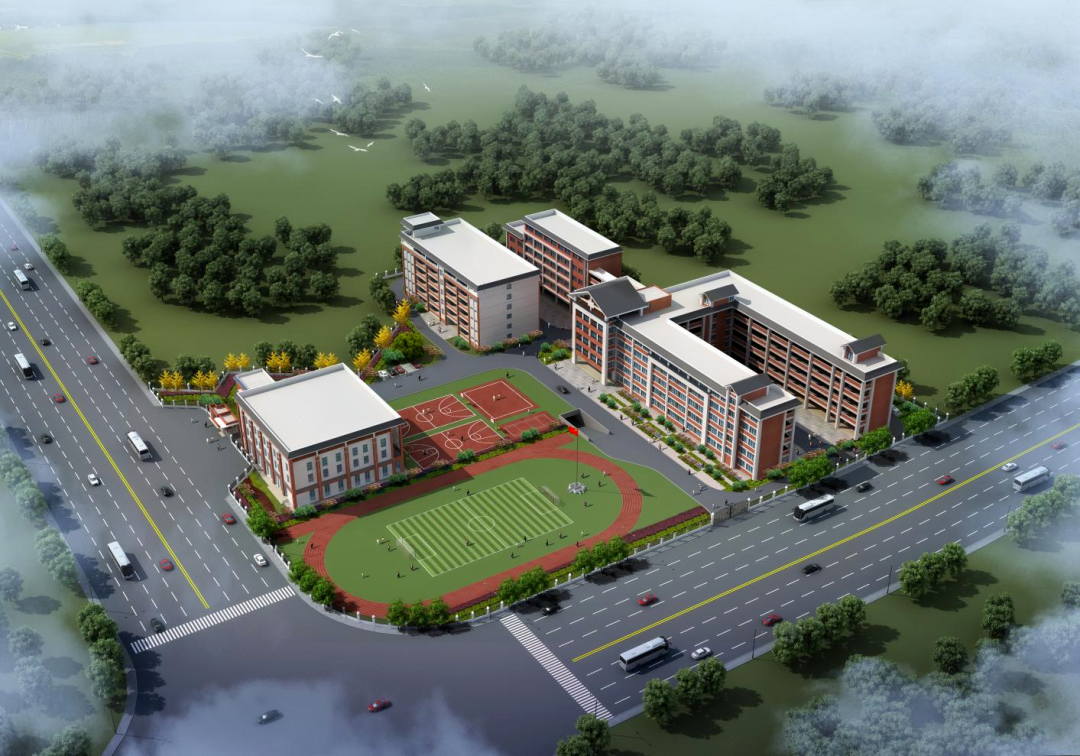 (和平小学效果图)(荷城三中实景图)(荷城三中实景视频:关注"贵港楼盘