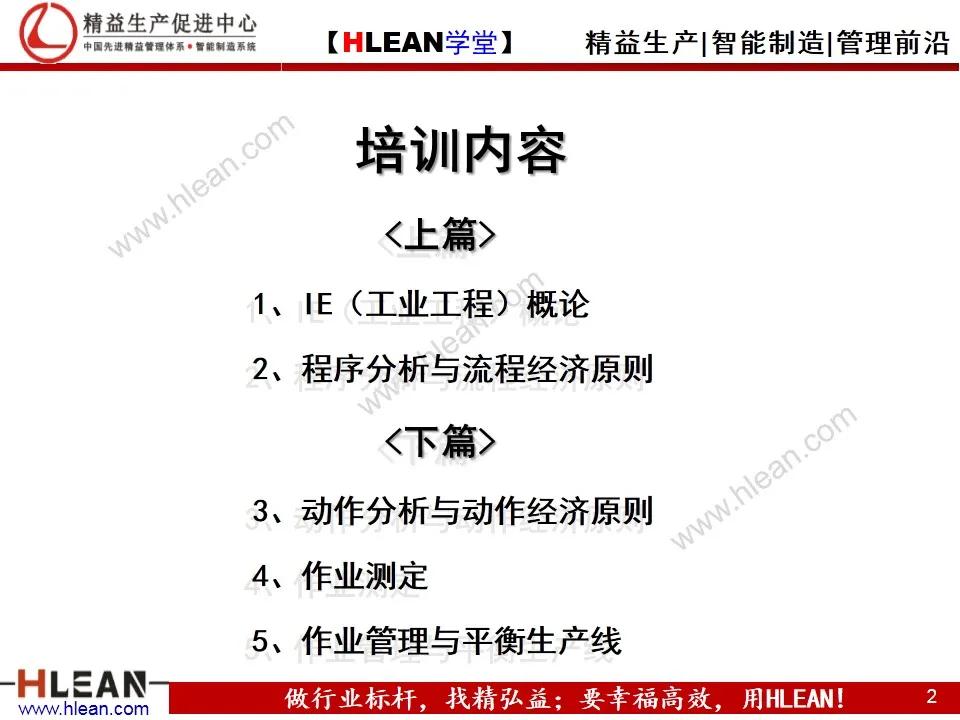 「精益学堂」IE工业工程技法培训（下篇）