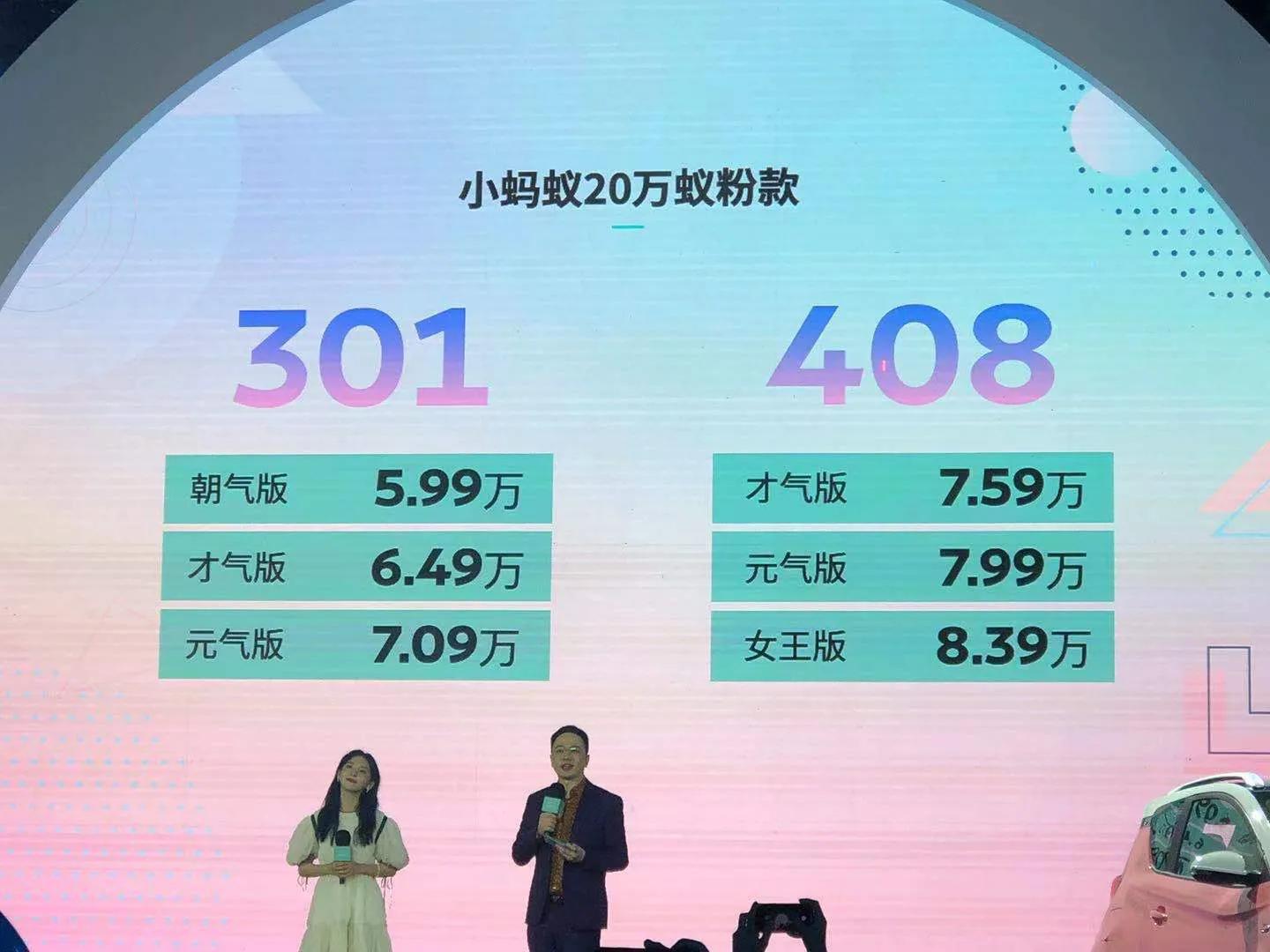 售5.99万元起，续航增至408公里 小蚂蚁20万蚁粉版正式上市
