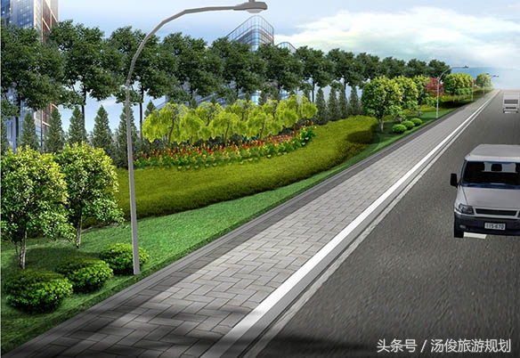 道路绿化设计中植物配置模式~