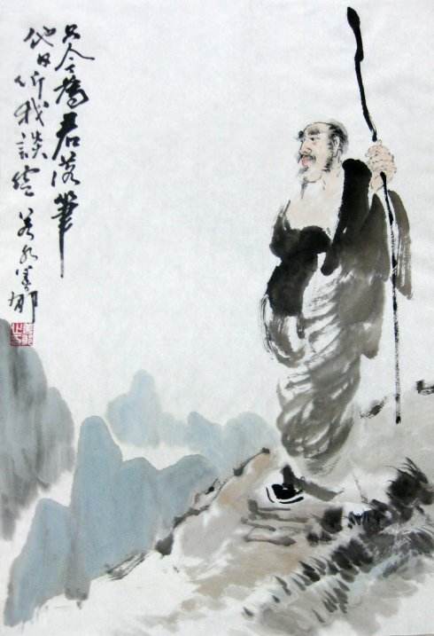 和尚跪下来礼拜师父，却被师父一脚踢下河去，却因此开悟