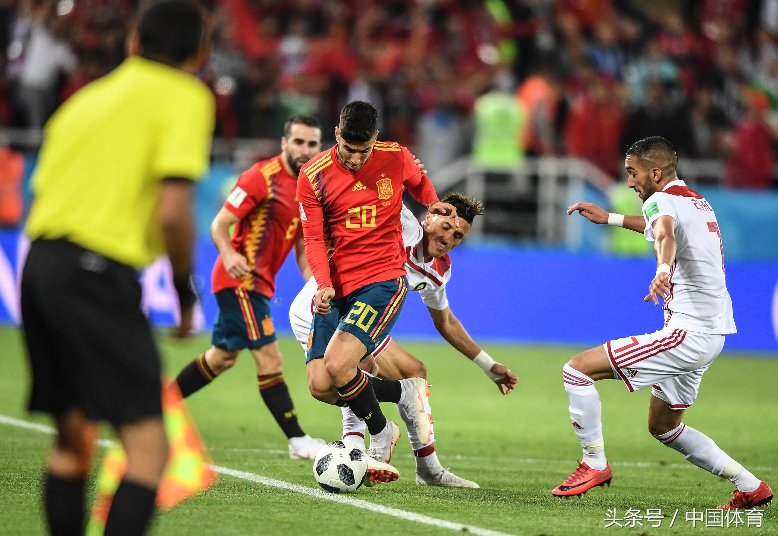 2018世界杯B组末轮 西班牙2比2险平摩洛哥