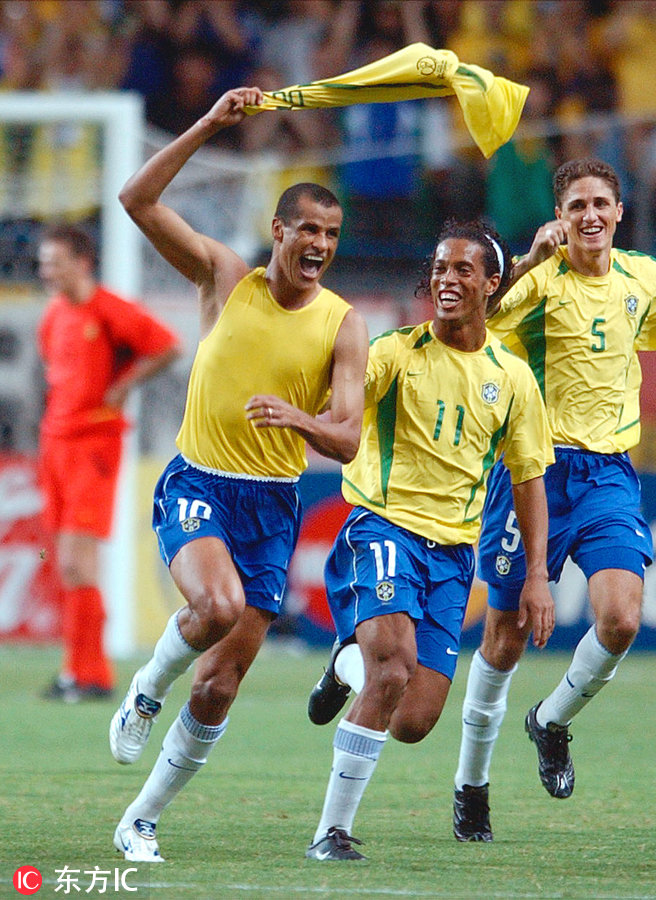 世界杯2002巴西vs英格兰(巴西02年世界杯曾连灭四支欧洲队夺冠 现连续