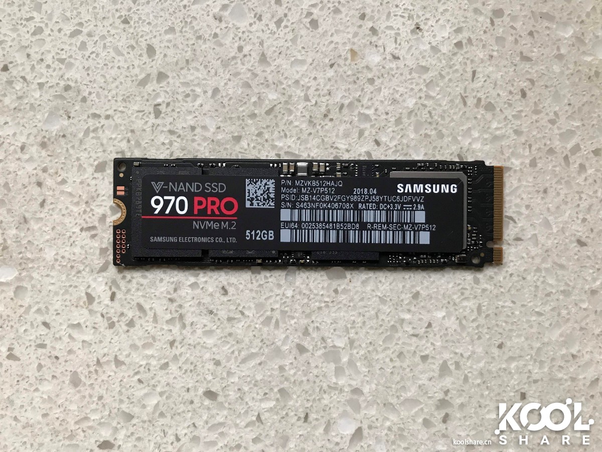 Samsung 三星 970 pro 512G M.2 nvme SSD 简单开箱评测