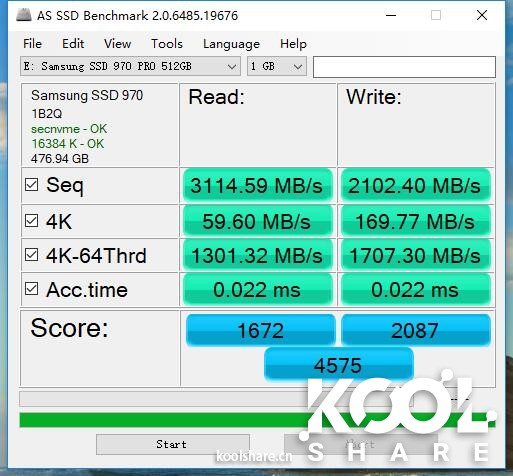 Samsung 三星 970 pro 512G M.2 nvme SSD 简单开箱评测