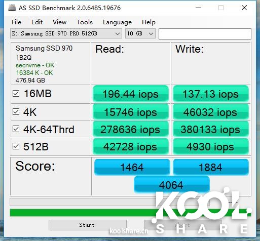 Samsung 三星 970 pro 512G M.2 nvme SSD 简单开箱评测