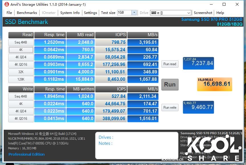 Samsung 三星 970 pro 512G M.2 nvme SSD 简单开箱评测