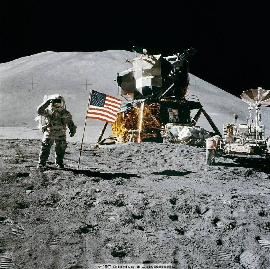第一个登月的国家是哪个月球上的美国国旗