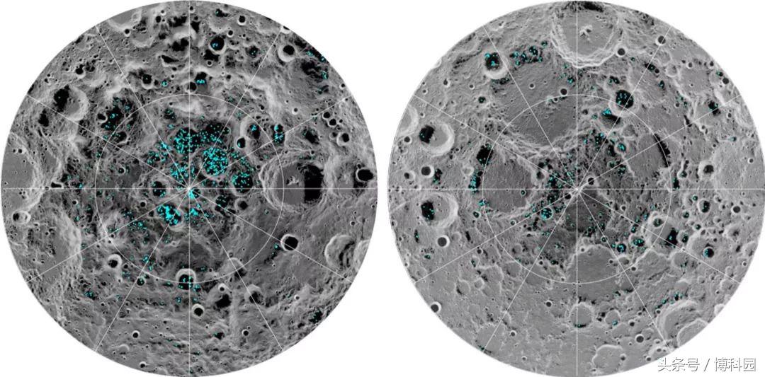 第一次在月球表面发现了水冰！