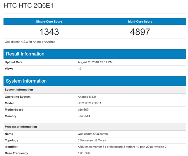 HTC新手机忽然亮相：6英寸屏 骁龙660 4g运行内存，网民：是U12 Life？