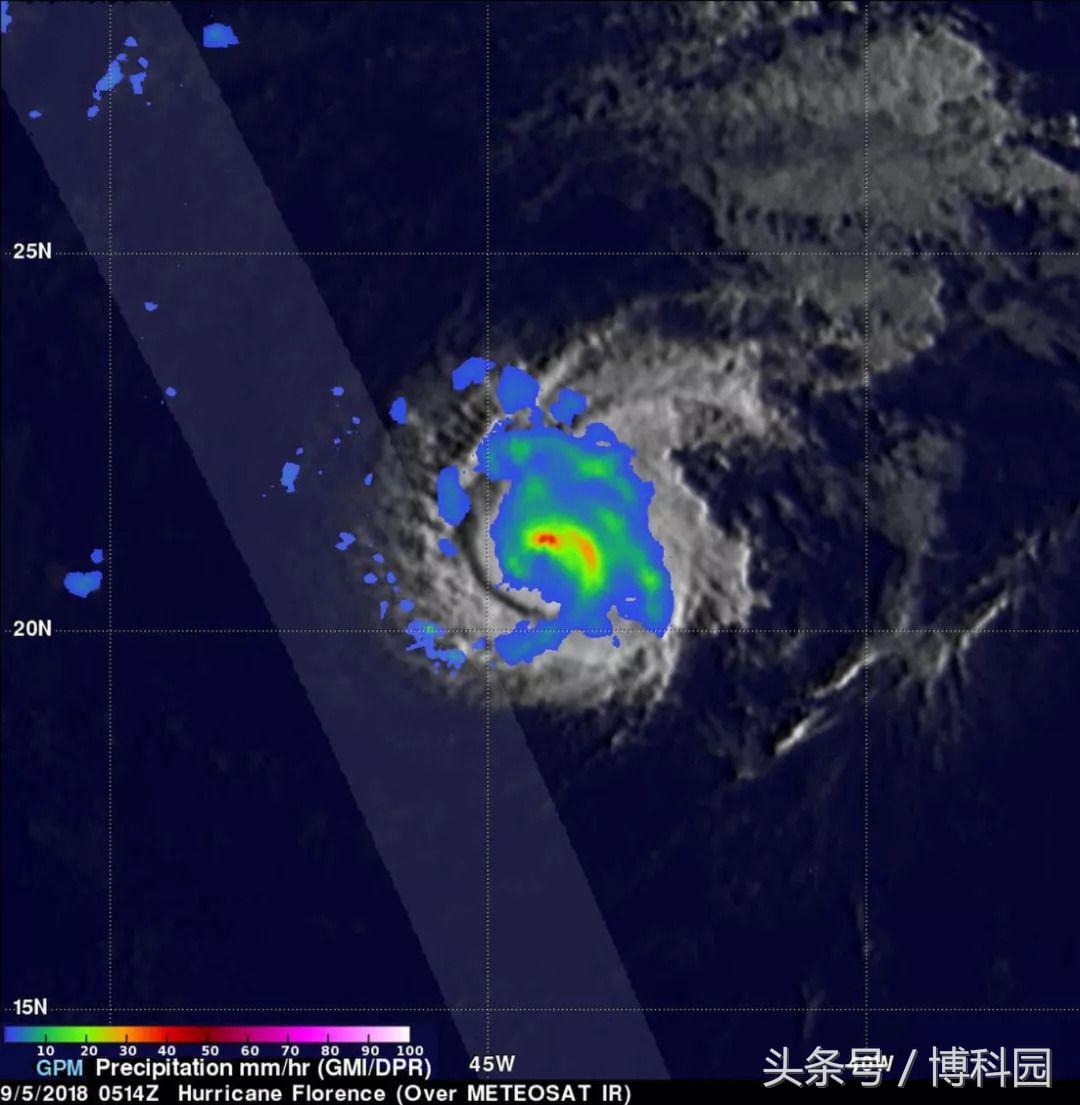 弗洛伦斯飓风在太空看起来像一个巨大棉球